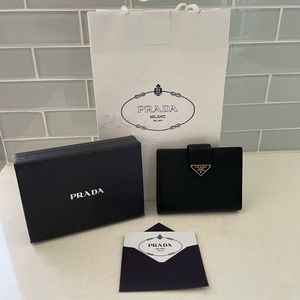 Prada small Saffiano and leather wallet